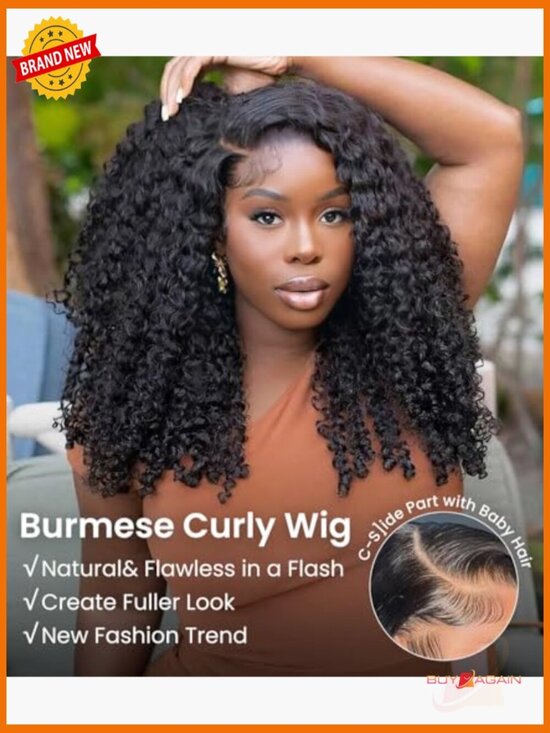 Glueless Curly Human Hair Wig Pre Plucked 6x5 HD Lace Front 200% Density 18in main image 4